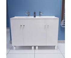 Caisson double vasque 120 - Blanc brillant - Ecoline