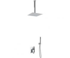 Set pour douche double fonction modéle slim avec douchette à main et pommeau douche - 25x25 pommeau