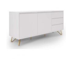 Buffet enfilade 3 tiroirs 2 portes blanc DARINA