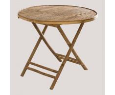 Table pliante ronde en bambou Lipe SKLUM Bambou Bambou - Bambou Bambou
