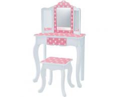 Coiffeuse enfant en bois table maquillage miroir tabouret Fantasy Fields Teamson TD-11670F - Rose