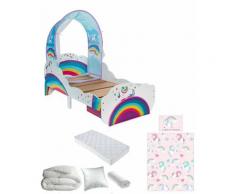 Bebegavroche - Pack complet Premium Lit enfant Licorne Arcs-en-ciel = Lit+Matelas &