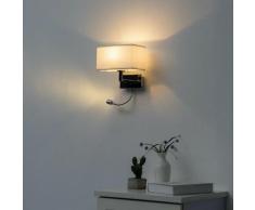 Applique Liseuse à LED Blanc design métal/tissu - Adonis
