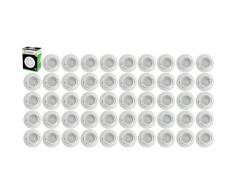 Lot de 50 Spot Led Encastrable Complete Blanc Orientable lumière Blanc Chaud eq. 50W ref.193