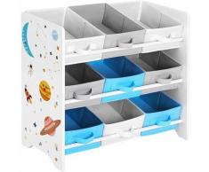 Étagère de Rangement Enfant pour Jouets et Livres, 9 Boîtes Amovibles Tissu Non-tissé, pour Chambre