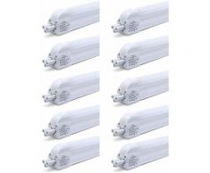 10×Anten T5 Tube LED 90CM Tube de Lumière Fluorescente 12W avec Réglette Complète Blanc Froid 6000K