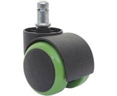 HHG - 5x roulettes pour sol dur 332, roulettes pour chaise de bureau, 150kg capacité de charge 50mm