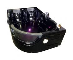 Baignoire Balnèo hydromassage noir 120 x 180 cm 9 jets – Violet
