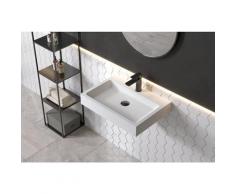 Vasque à poser ou lavabo à suspendre PB2142 en solide surface (Solid Stone) – blanc mat – 60 x 42 x