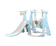 3 EN 1 Toboggan pour enfants Aire de jeux Toboggan,Portique,Balancoire,Panier de Basketball