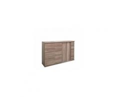 Price Factory - Buffet, bahut ROMI 2 portes coulissantes coloris chêne dab canyon. Meuble design