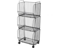 Paniers En Fil De Cuisine Pliables Avec Roulettes Verrouillables Etagere A Fruits Empilable A