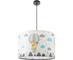 Lampe Chambre Enfant Plafonnier Suspension Montgolfière Nuages Animaux Zoo E27 Crème (Ø45,5 cm),