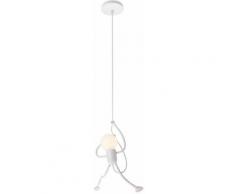 Lustre Suspension Créatif Industriel Plafonnier Design Gens E27 pour Chambre d'enfant Blanc - Blanc
