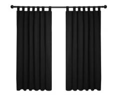Deconovo - Lot de 2 Rideaux Occultant Isolant Thermiques Salon à Pattes, Petite Taille, 132x160 cm,