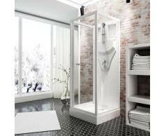 Cabine de douche intégrale, verre de sécurité 5 mm, cabine de douche complète, blanc alpin, Juist,