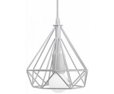 Suspension Luminaire Industrielle, Plafonnier Rétro Ø20cm en Fer Blanc avec Câble Réglable et