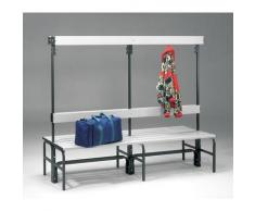 Banc pour vestiaire en acier, pour environnements humides - h x p 1600 x 695 mm - L 1500 mm, sans