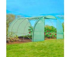 Serre tunnel de jardin 4 saisons 12 m² verte gamme maraichère ZEBRA 4x3M