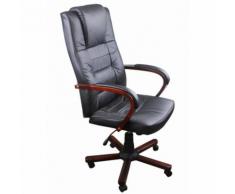Youthup - Fauteuil de bureau en cuir mélangé et bois