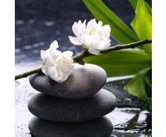Tableau sur toile galets zen 65x65 cm - Noir