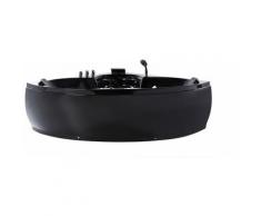 Baignoire angle balnéo 150 cm noire avec LED SENADO