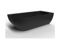 Nelly 175x82 cm Baignoire d'angle, sens droit, en marbre coulé, Noir (SATNEL1700PC) - Swiss Aqua