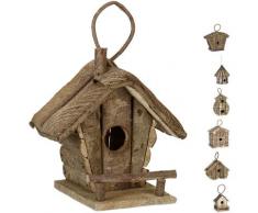 Maison d'oiseau déco à accrocher, maisonnette bois non travaillé, nid, pour balcon, terrasse,jardin