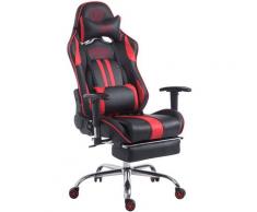Fauteuil de bureau racing Limit similicuir avec appui-pieds noir/rouge