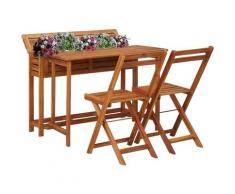 Asupermall - Table de balcon avec 2 chaises de bistro Bois d'acacia massif