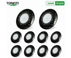 10×Tonffi UFO LED 230W Thare de Travail LED Suspension IP65 Étanche Projecteur Industriel Rond