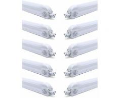 10×Anten T5 90CM Tube LED 12W Tube de Lumière Fluorescente IP20 avec Réglette Complète Blanc Neutre