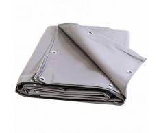 Bâche de jardin 680g/m² - bâche serre tunnel grise 6x4 m en PVC