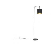 Tissu Lampadaire Moderne noir - Lanterna Qazqa Moderne Luminaire interieur Cylindre / rond