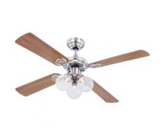 DEL Ventilateur de plafond avec éclairage LED et interrupteur à tirette