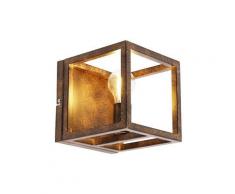 cage - Applique murale Industriel - 1 lumière - L 18 cm - Marron - Rustique - Éclairage intérieur