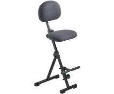 Assis-debout - hauteur réglable de 550 à 900 mm, avec repose-pieds - habillage tissu anthracite
