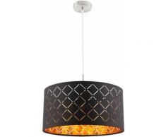 Lampe suspension salon éclairage plafonnier tissu or dans un ensemble comprenant des ampoules LED