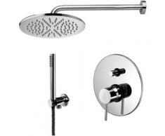 Paffoni -Solution de douche complète avec: pommeau de douche ronde, mitigeur de douche encastrable