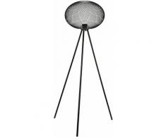 Urban Living - Lampadaire design industriel rond en métal Spirit - H. 160 cm - Noir - Noir