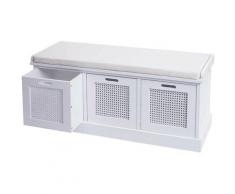 Banc 904, banc rembourré Banc de vestiaire 47x110x40cm ~ blanc, rembourrage crème-blanc - HHG