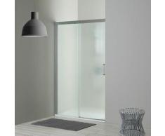 Porte De Douche En Niche Avec Paroi Fixe À Gauche Et Verre Satiné 140 Cm