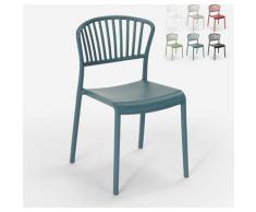 Chaise design moderne en polypropylène pour cuisine extérieure bar restaurant Vivienne | Bleu