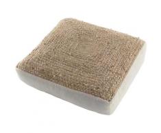 Douceur D'intérieur - coussin de sol 45 x 45 x 10 cm jute uni+coton uni sisea