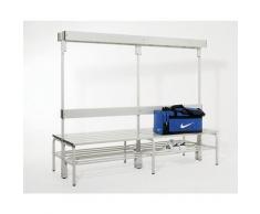 Banc pour vestiaire en inox, pour les douches et l'extérieur - h x p 1600 x 695 mm - L 1500 mm,