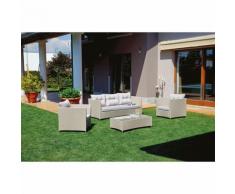 Salon de jardin en aluminium et textilène gris tourterelle - PEGANE -