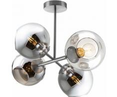 Etc-shop - Plafonnier boule verre lampe de salon LED plafonnier design verre 4 flammes, métal