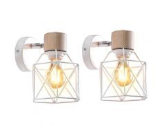 2 PCS Applique Murale Industrielle Vintage Rustique Fer Forgé Lampe Murale Cuisine Bar Restaurant