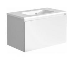 Allibert - Meuble sous vasque 80 cm NORDIK + vasque en polybéton - simple syphon - blanc ultra mat
