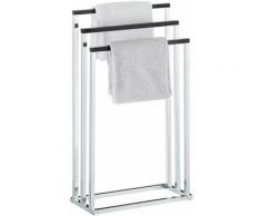 Porte-serviettes sur pied EDOARDO portant pour linge de bain ou vêtements avec 3 tringles, en métal